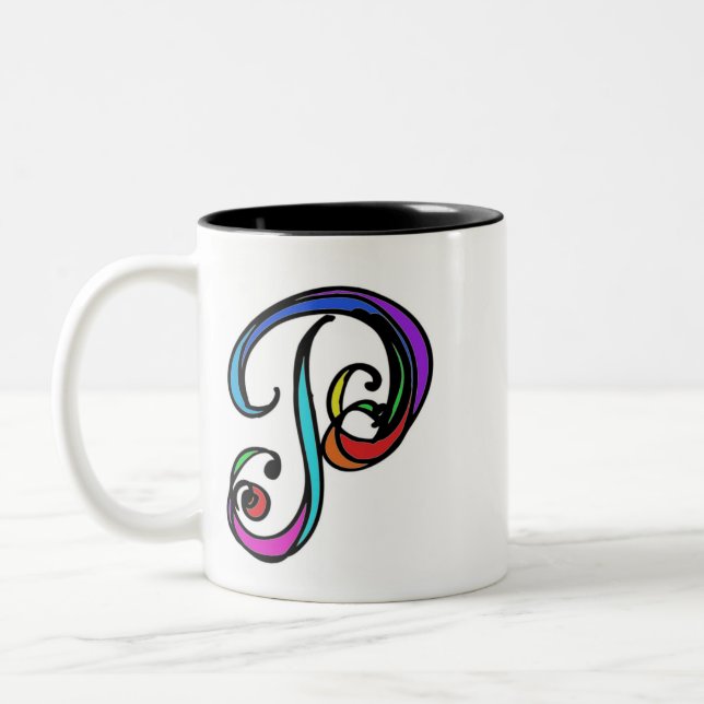 Personalizable Initial Letter P Mug (Left)
