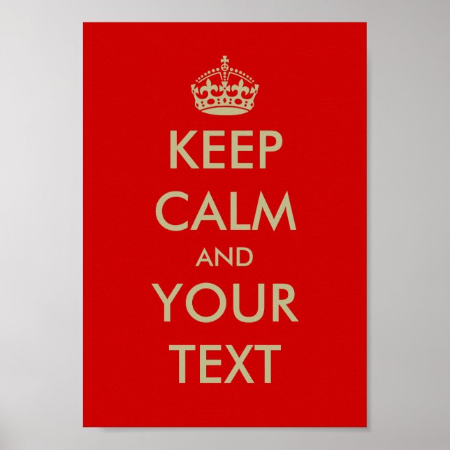 Personalizable Keep calm poster | Customize text (Front)