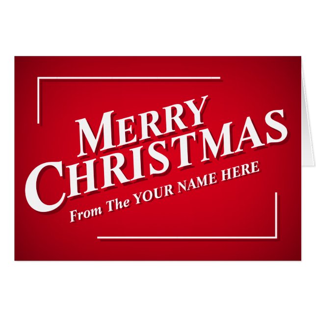 Personalizable Merry Christmas Greetings Card (Front Horizontal)
