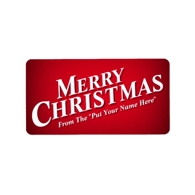 Personalizable Merry Christmas Sticky Labels (Front)