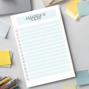 Personalizable Modern Mint White Post-it adhesive Notes