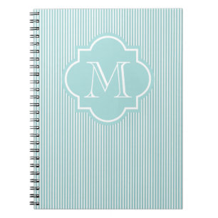 Personalizable Monogram M notebook   Turquoise