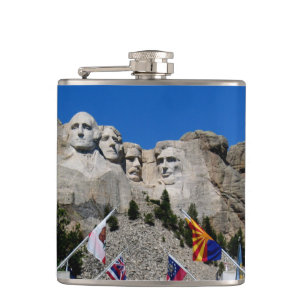 Personalizable Mount Rushmore Monument Photo Hip Flask
