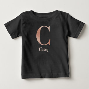 Personalizable name rose gold letter C Baby T-Shirt