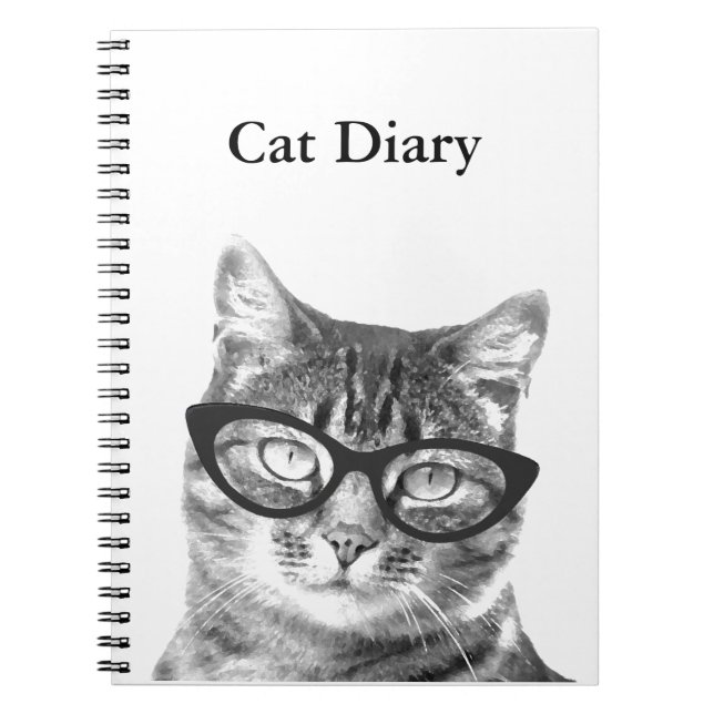 Personalizable notebook with funny cat photo (Front)