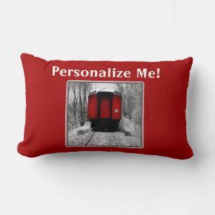 Personalizable Old Fashioned Train Photo Lumbar Pi Pillow