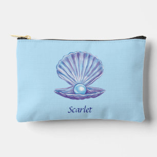 Personalizable Pearl of the Ocean (Blue) Accessory Pouch