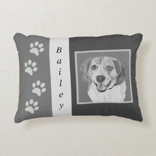 Personalizable Pencil Beagle Accent Pillow