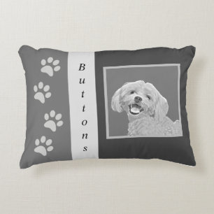 Personalizable Pencil Maltese Dog Accent Pillow