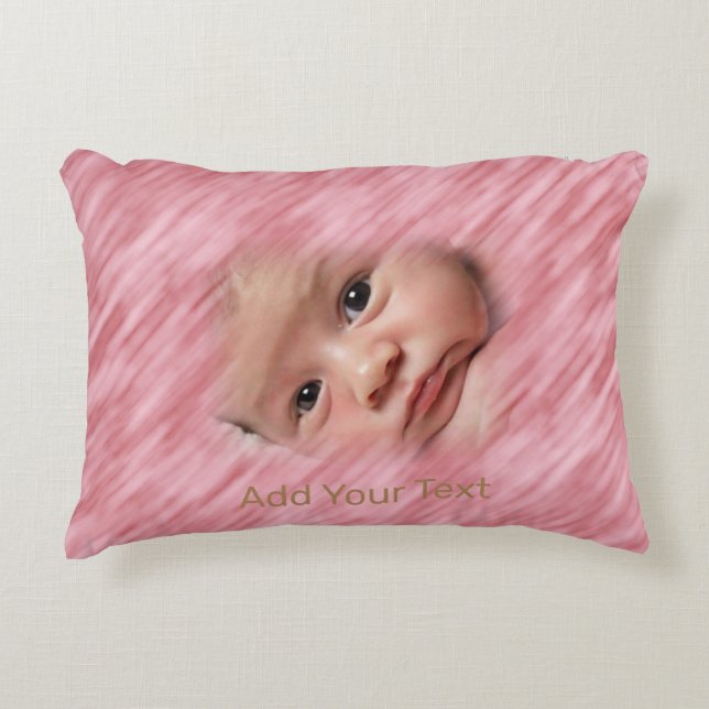 Personalizable Photo and Text Accent Pillow (Front)
