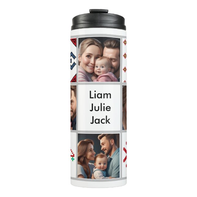 Personalizable Photo Collage Thermal Tumbler (Front)
