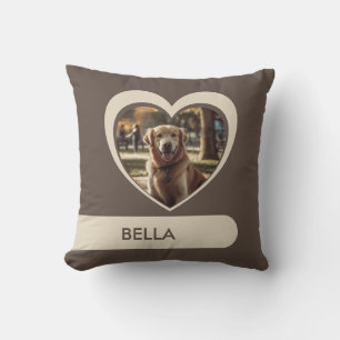 Personalizable Photo & Name Heart Stripes  Pillow