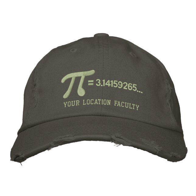 Personalizable Pi Formula Embroidered Hat (Front)
