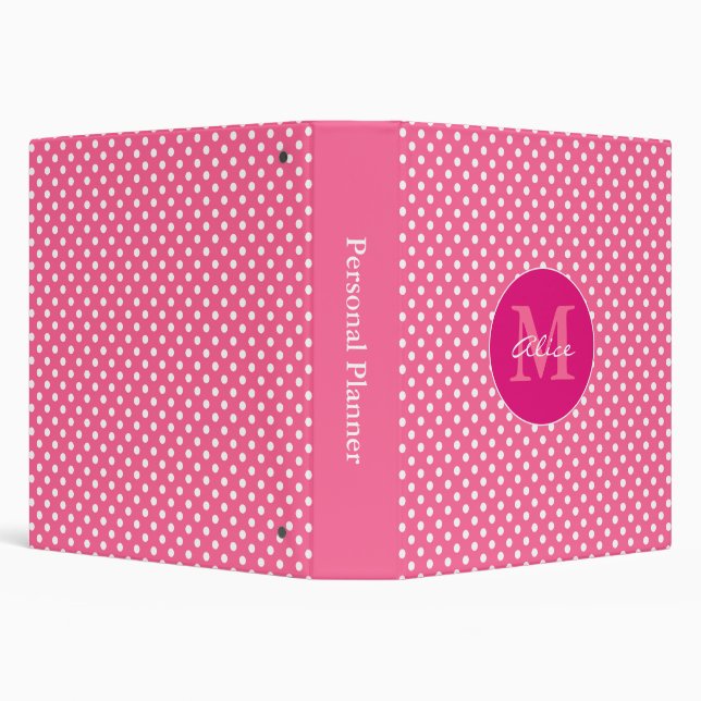 Personalizable Polka Dots Monogram - Binder (Background)