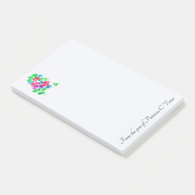 Personalizable Pretty Floral Bouquet Post-it Notes (Angled)