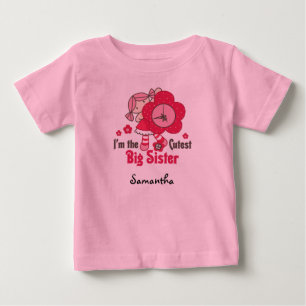 Personalizable Rag Doll Cutest Big Sister Baby T-Shirt