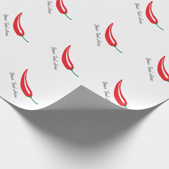 Personalizable red hot chili pepper wrapping paper (Corner)