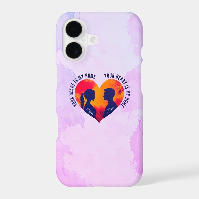 Personalizable Romantic Sunset Couple Heart (Back)