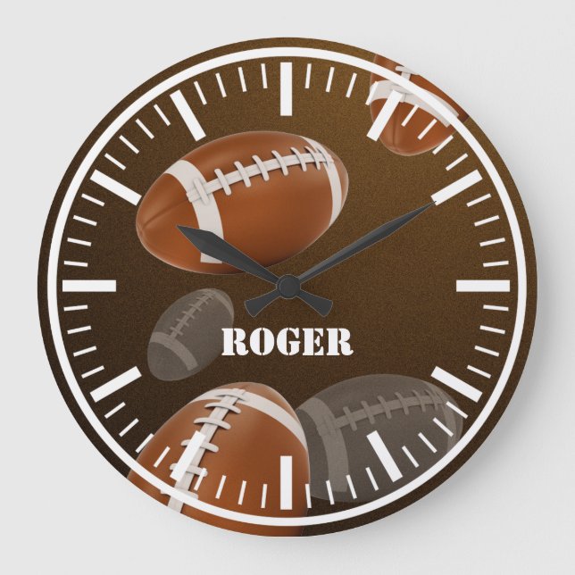 Personalizable Rugby Wall Clock (Front)