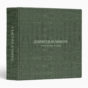 Personalizable Rustic Dark Green Background  Binder