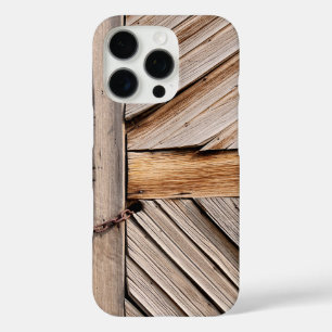 Personalizable Rustic Wooden Door with Chain Lock iPhone 16 Pro Case