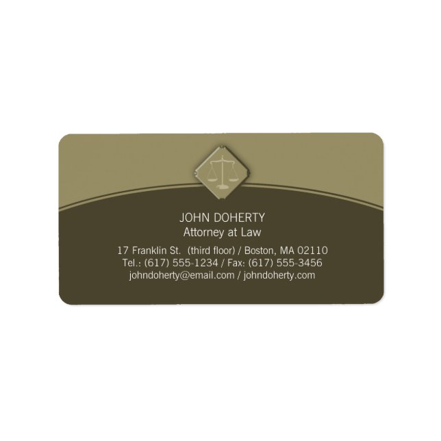 Personalizable | Scales of Justice Label (Front)