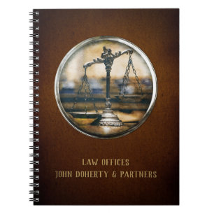 Personalizable Scales of Justice Lawyer Brown Notebook