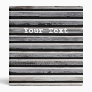 Personalizable Simple Wood Stripe Pattern Binder