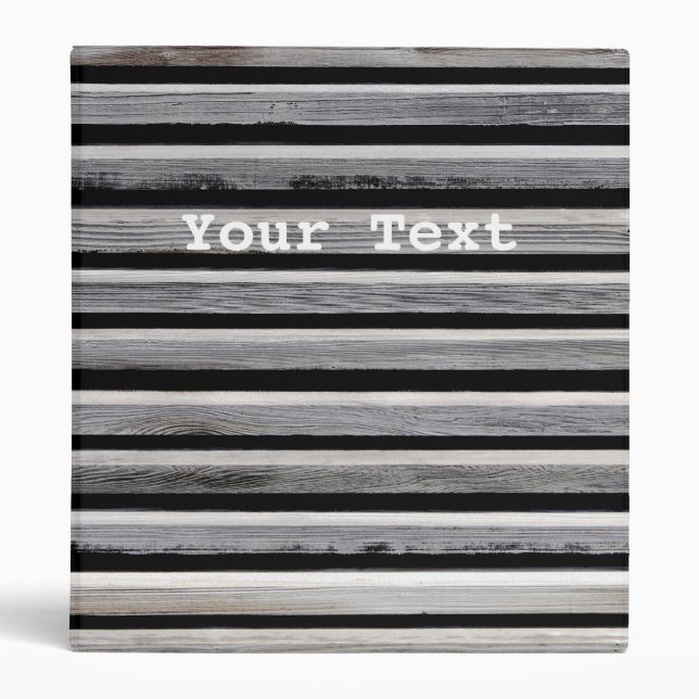 Personalizable Simple Wood Stripe Pattern Binder (Front)