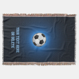 Personalizable Soccer   Football ball Throw Blanket