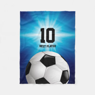 Personalizable Soccer   Football Best Player Fleece Blanket