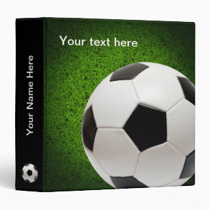 Personalizable Soccer   Football on green grass Binder