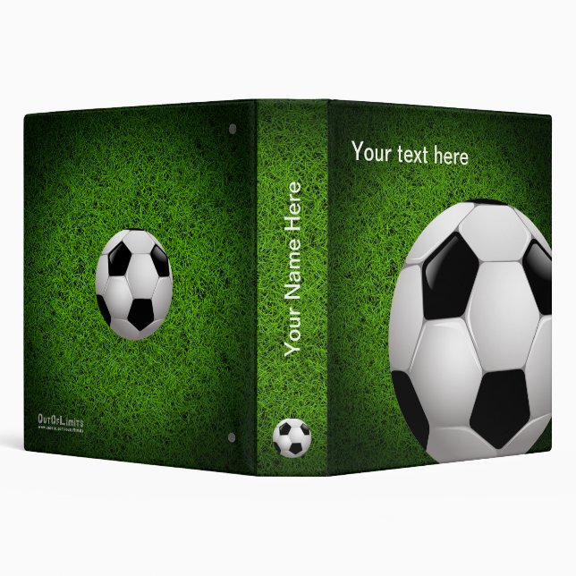 Personalizable Soccer | Football on green grass Binder (Background)