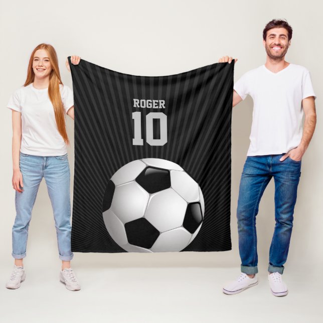 Personalizable Soccer | Football Player Fleece Blanket (In Situ)