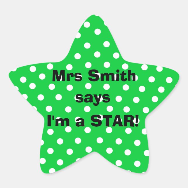 Personalizable Teacher stickers -  I'm a star (Front)