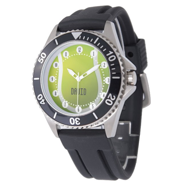 Personalizable Tennis Time | Cool Sport gifts Watch (Angled)