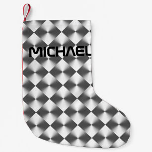 Personalizable Trendy Modern Space Grey Pattern Small Christmas Stocking