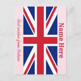Personalizable UK/British Flag Holiday/Vacation Postcard