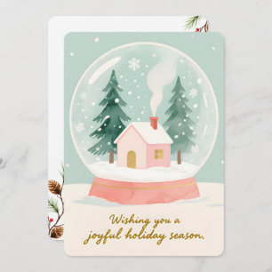 Personalizable Vintage Flat Holiday Card