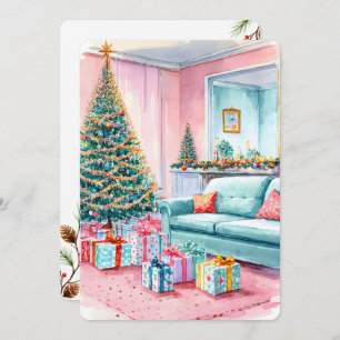 Personalizable Vintage Flat Holiday Card