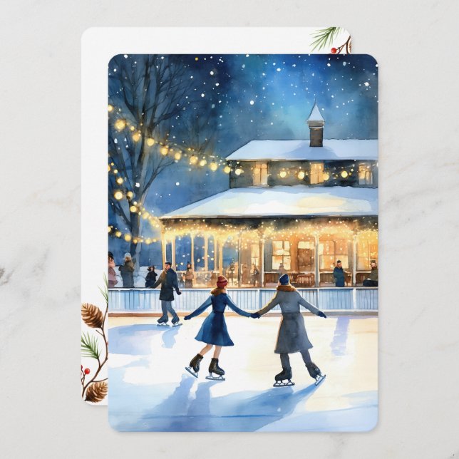 Personalizable Vintage  Flat Holiday Card  (Front/Back)