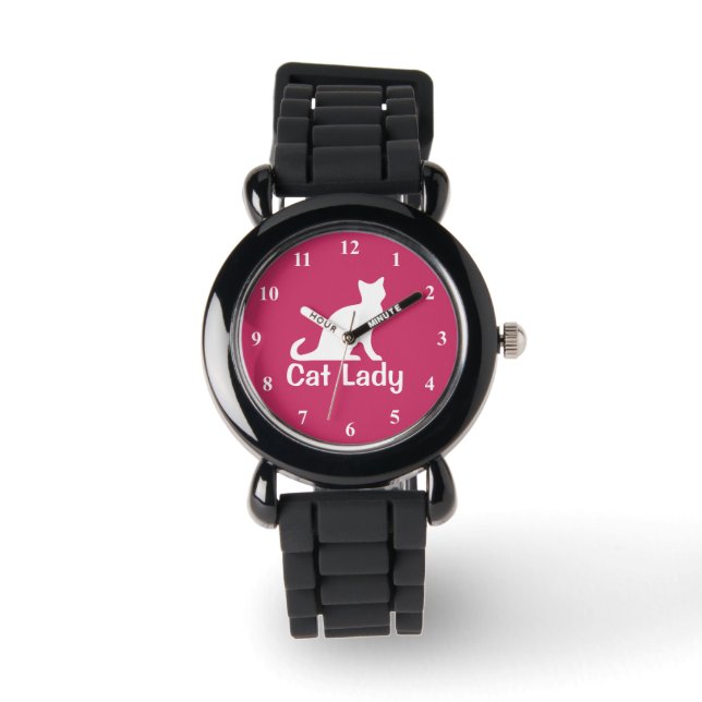 Personalizable wrist watch for cat lovers (Front)
