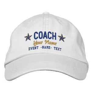 Personalizable Your Name COACH Stars Embroidery Embroidered Hat