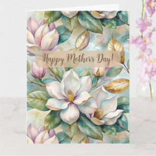 Personalizaed Elegant Magnolia Flowers Card