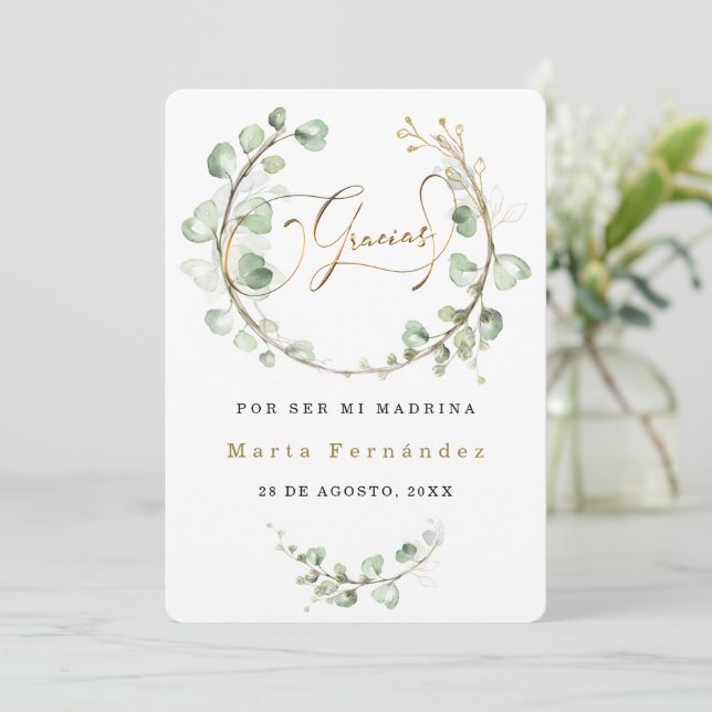 Personalizar tarjeta de agradecimiento la madrina invitation (Standing Front)