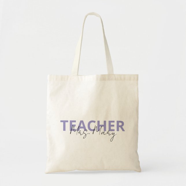 Personalization Teacher Name, Teacher Appreciation Tote Bag (Front)