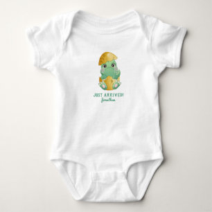 Personalizd Cute Dinosaur Egg Just Arrived Baby Bodysuit