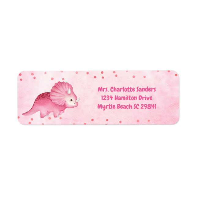 Personalizd Cute Pink Dinosaur   (Front)