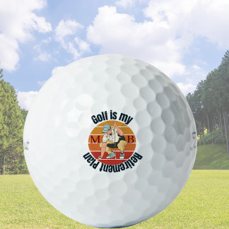 PersonalizdRetro style"Golf is my retirement plan" Golf Balls