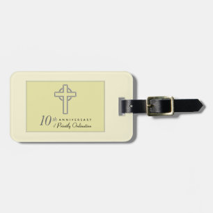 Personalize, 10th Anniversary of Priest Embossed Luggage Tag